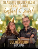 Feest bij Slagerij Gelderblom 5 jaar Gerrit & Inge 